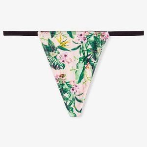 Victorias Secret Very Sexy V-Hardware V-String Thong Panty Size L XL Floral Palm